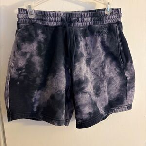 Hollister Black and Gray Tie-Dye Athletic Shorts